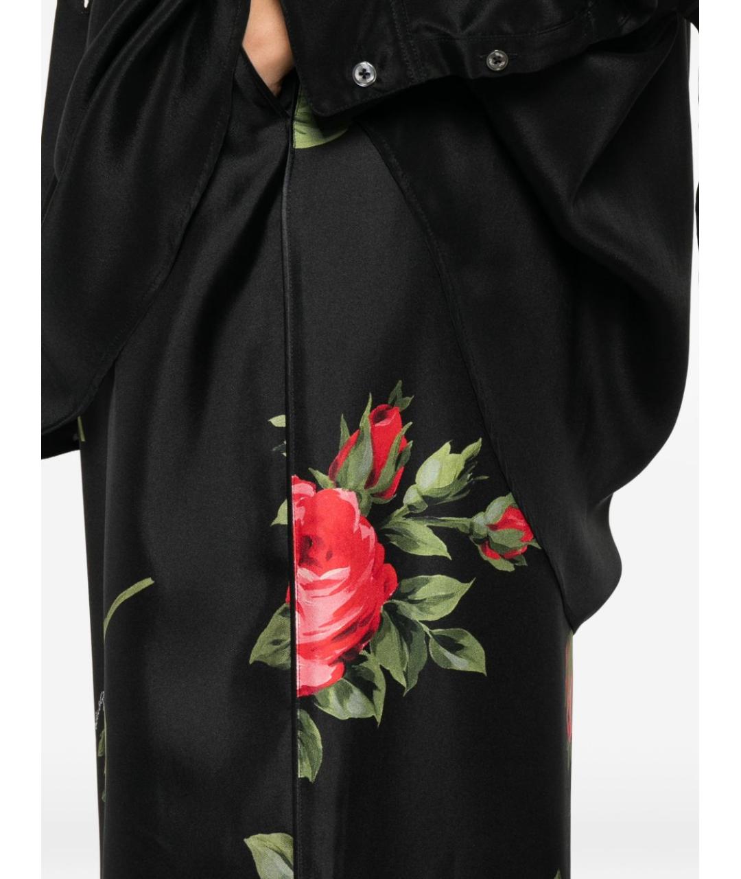 DOLCE&GABBANA Черные шелковые прямые брюки, фото 3