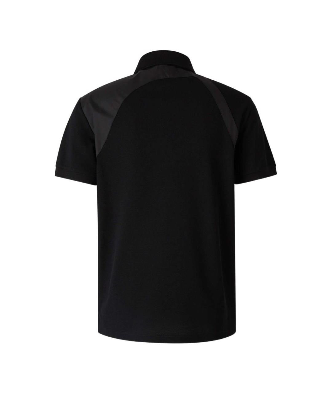 ALEXANDER MCQUEEN Черное хлопковое поло с коротким рукавом, фото 4