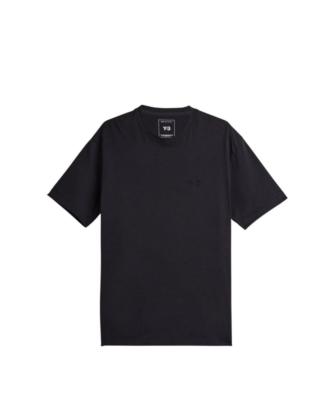 Y-3 Черная хлопковая футболка, фото 1
