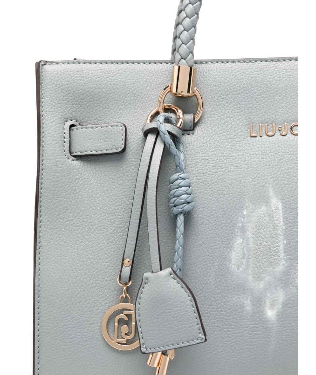 LIU JO Серая сумка с короткими ручками из искусственной кожи, фото 3