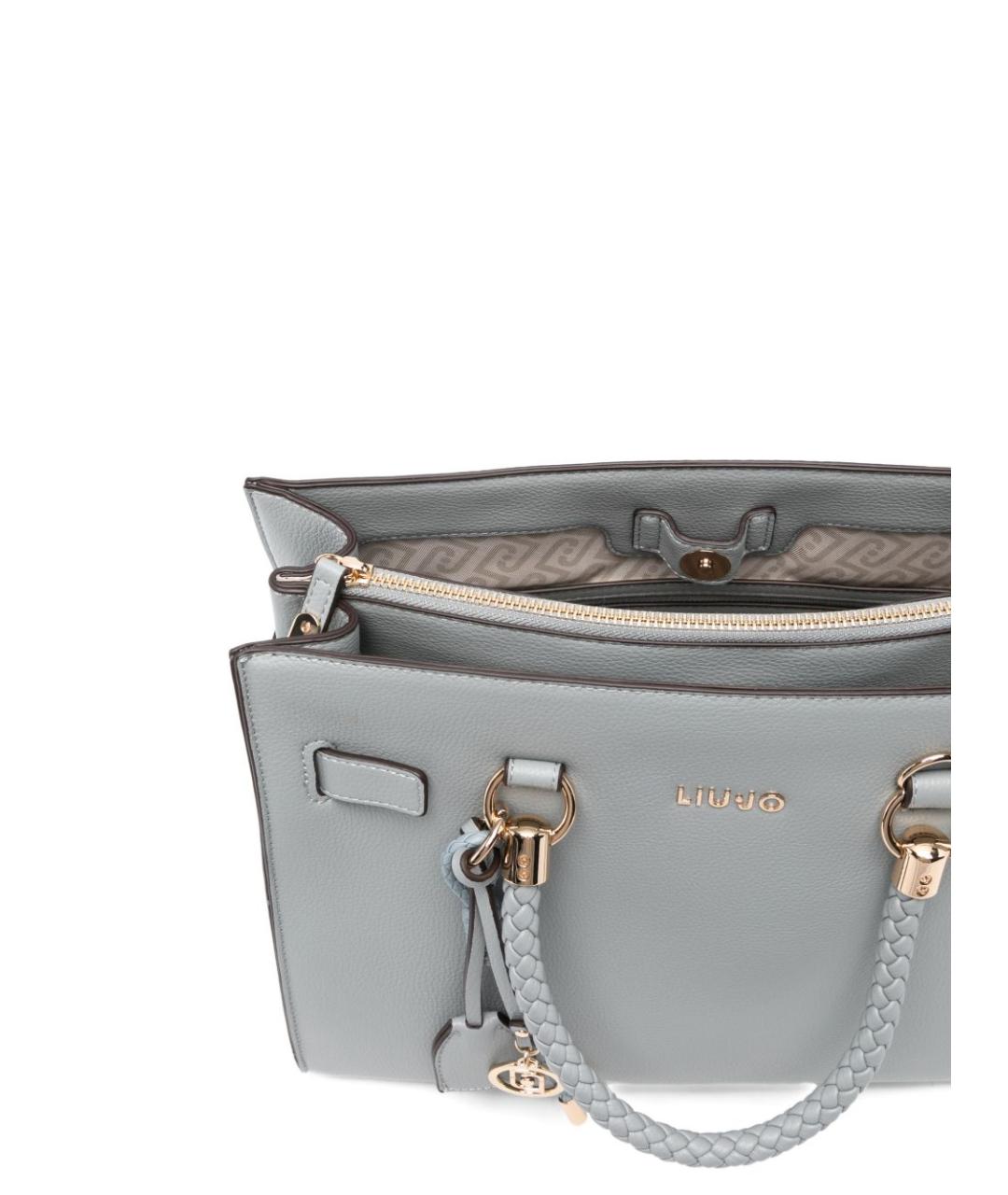 LIU JO Серая сумка с короткими ручками из искусственной кожи, фото 2