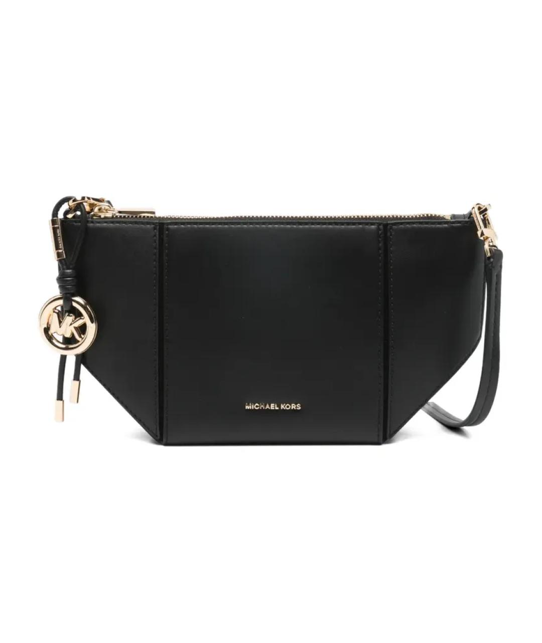 MICHAEL KORS Черная кожаная сумка через плечо, фото 1