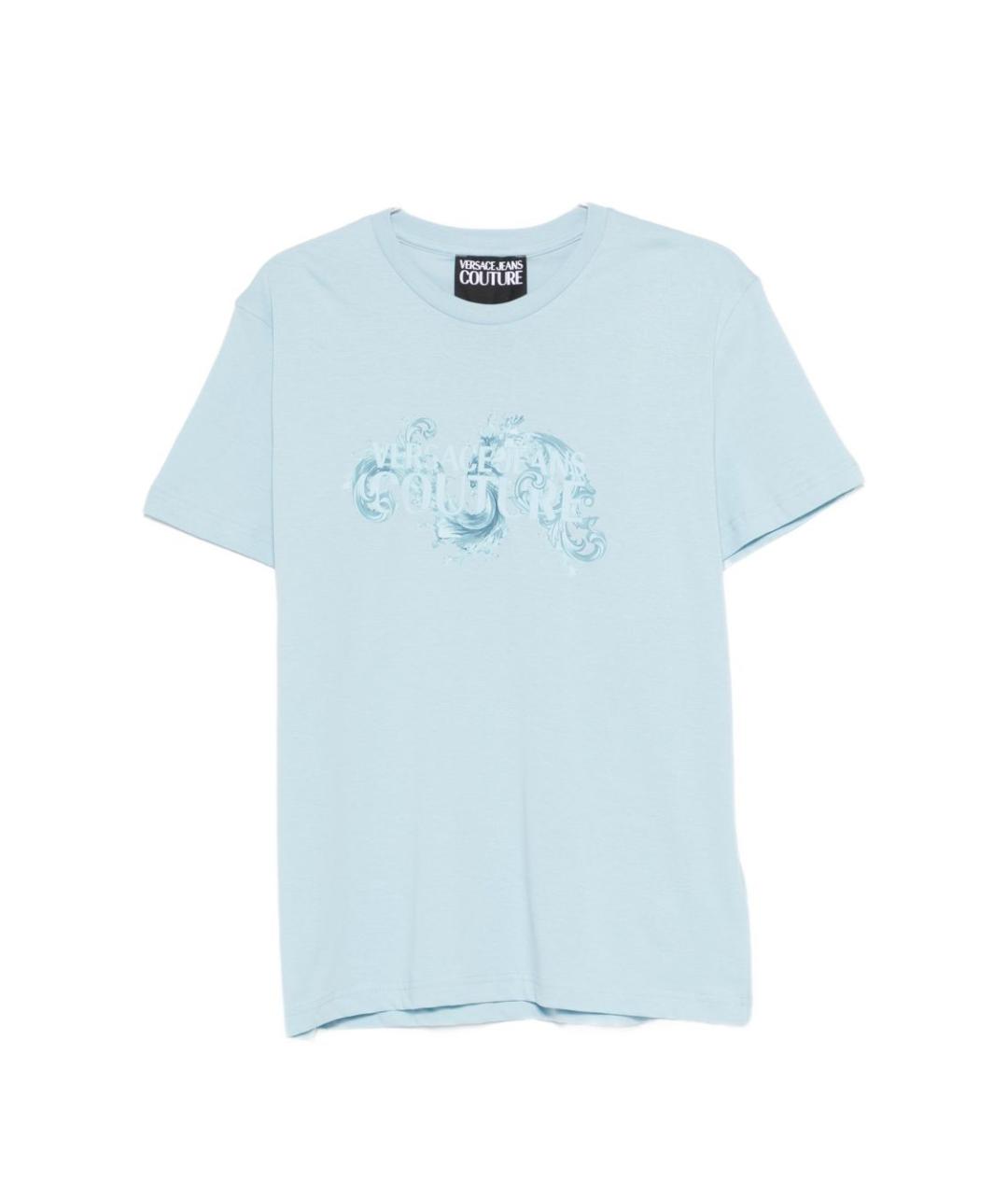 VERSACE JEANS COUTURE Голубая хлопковая футболка, фото 1