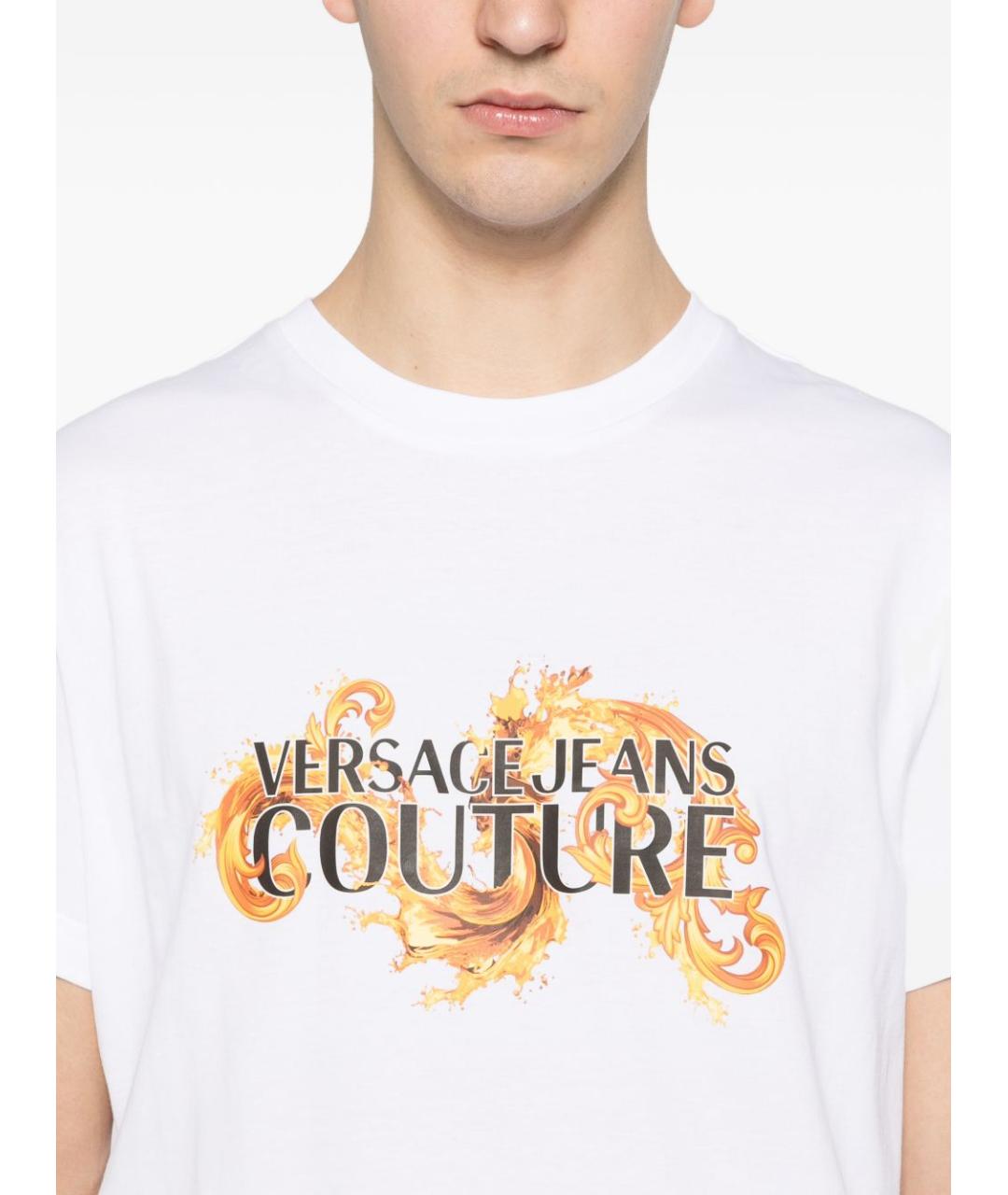 VERSACE JEANS COUTURE Белая хлопковая футболка, фото 4
