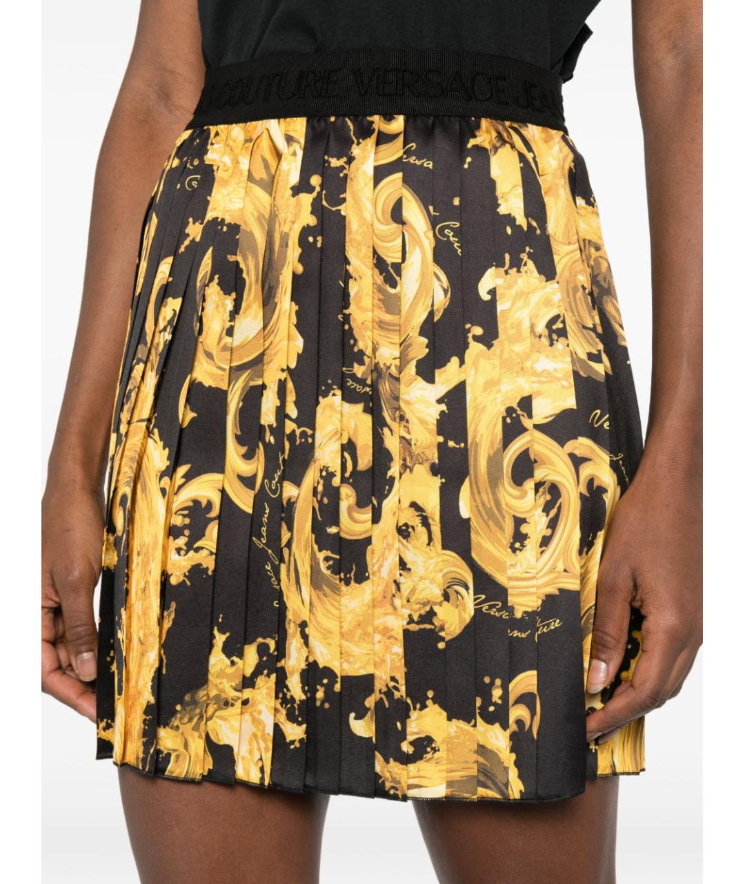 VERSACE JEANS COUTURE Мульти полиэстеровая юбка мини, фото 5