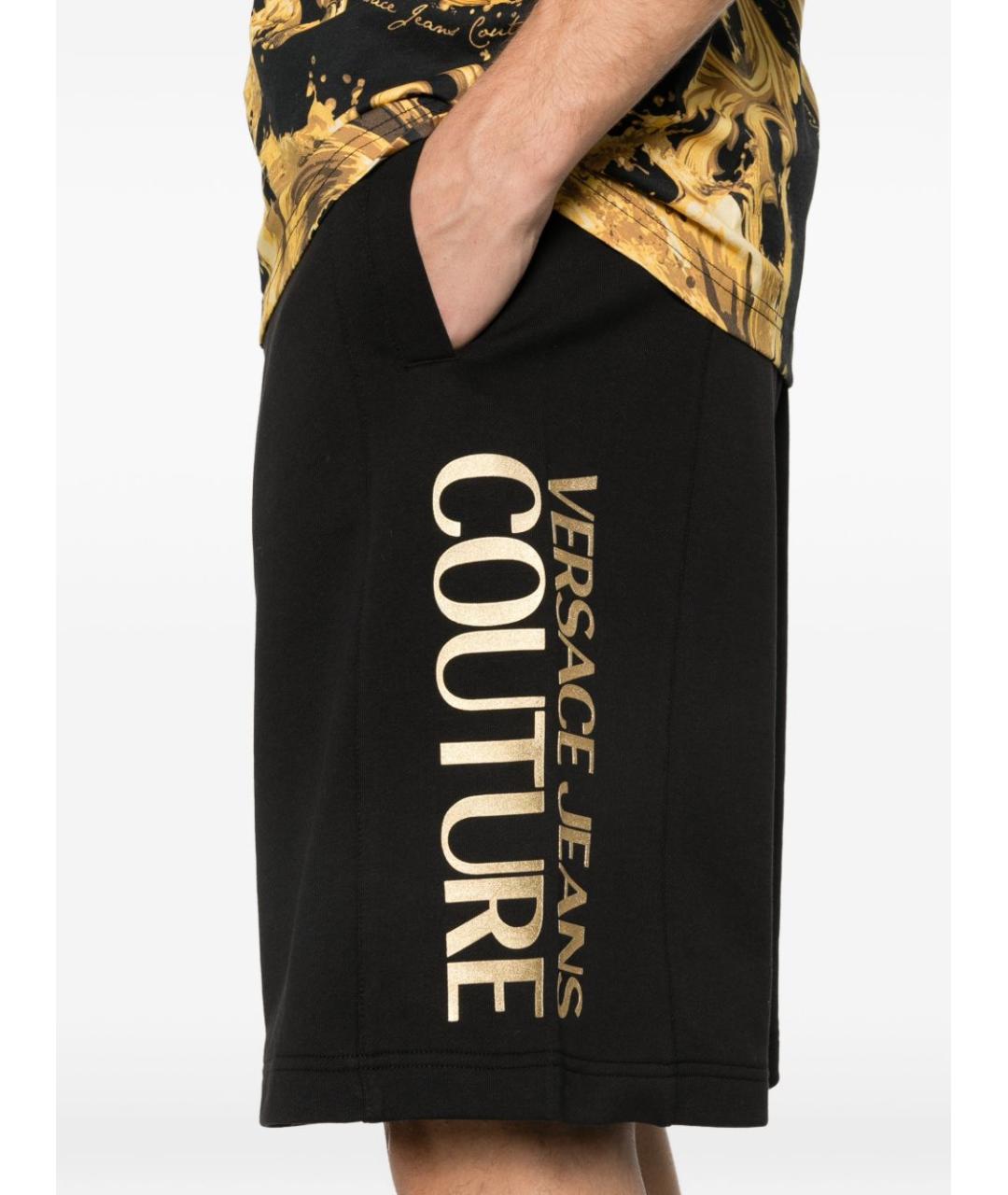 VERSACE JEANS COUTURE Черные хлопковые шорты, фото 2