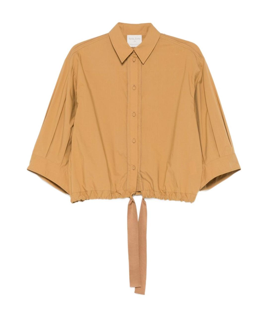 FORTE FORTE Бежевая хлопковая рубашка, фото 1