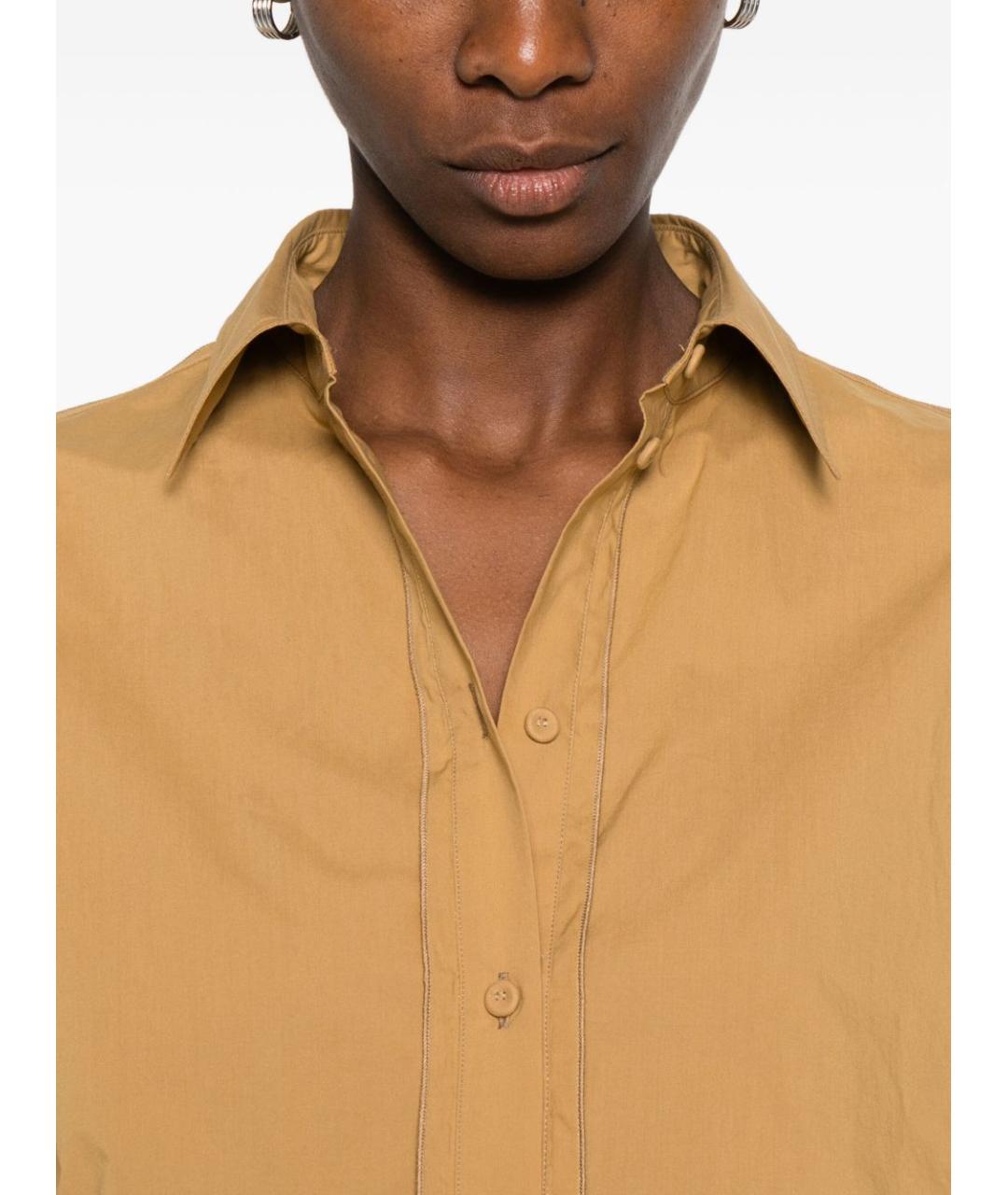 FORTE FORTE Бежевая хлопковая рубашка, фото 5