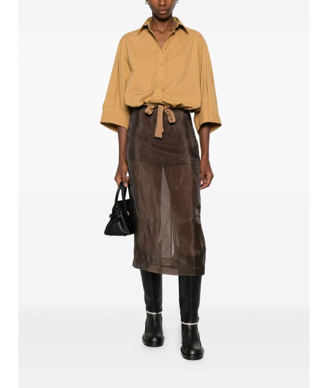 FORTE FORTE Бежевая хлопковая рубашка, фото 2