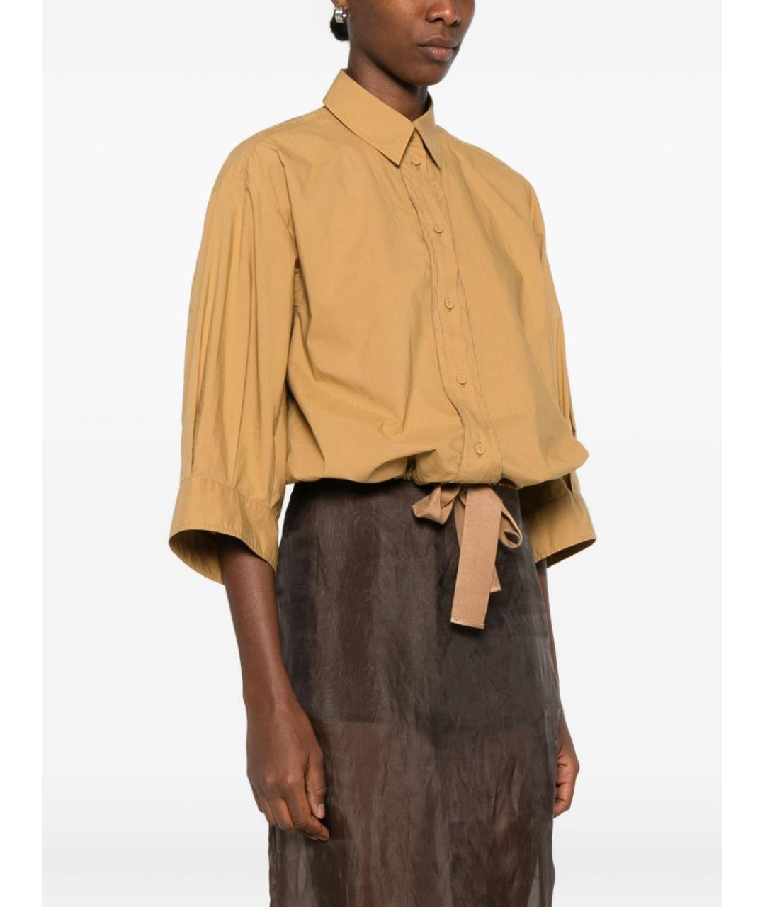 FORTE FORTE Бежевая хлопковая рубашка, фото 3