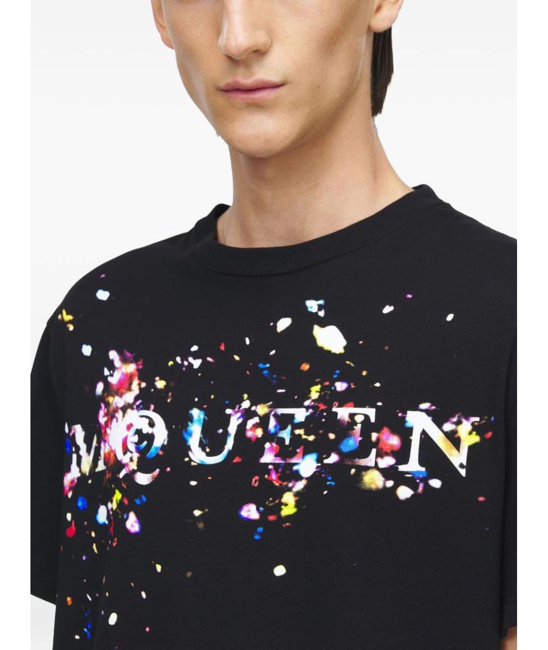 ALEXANDER MCQUEEN Черная хлопковая футболка, фото 2