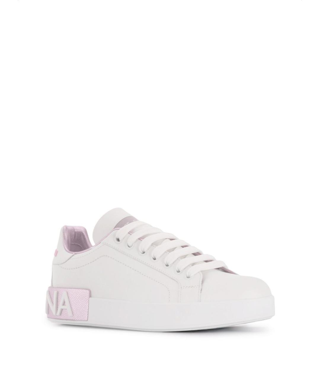 DOLCE&GABBANA Розовые кожаные кроссовки, фото 4