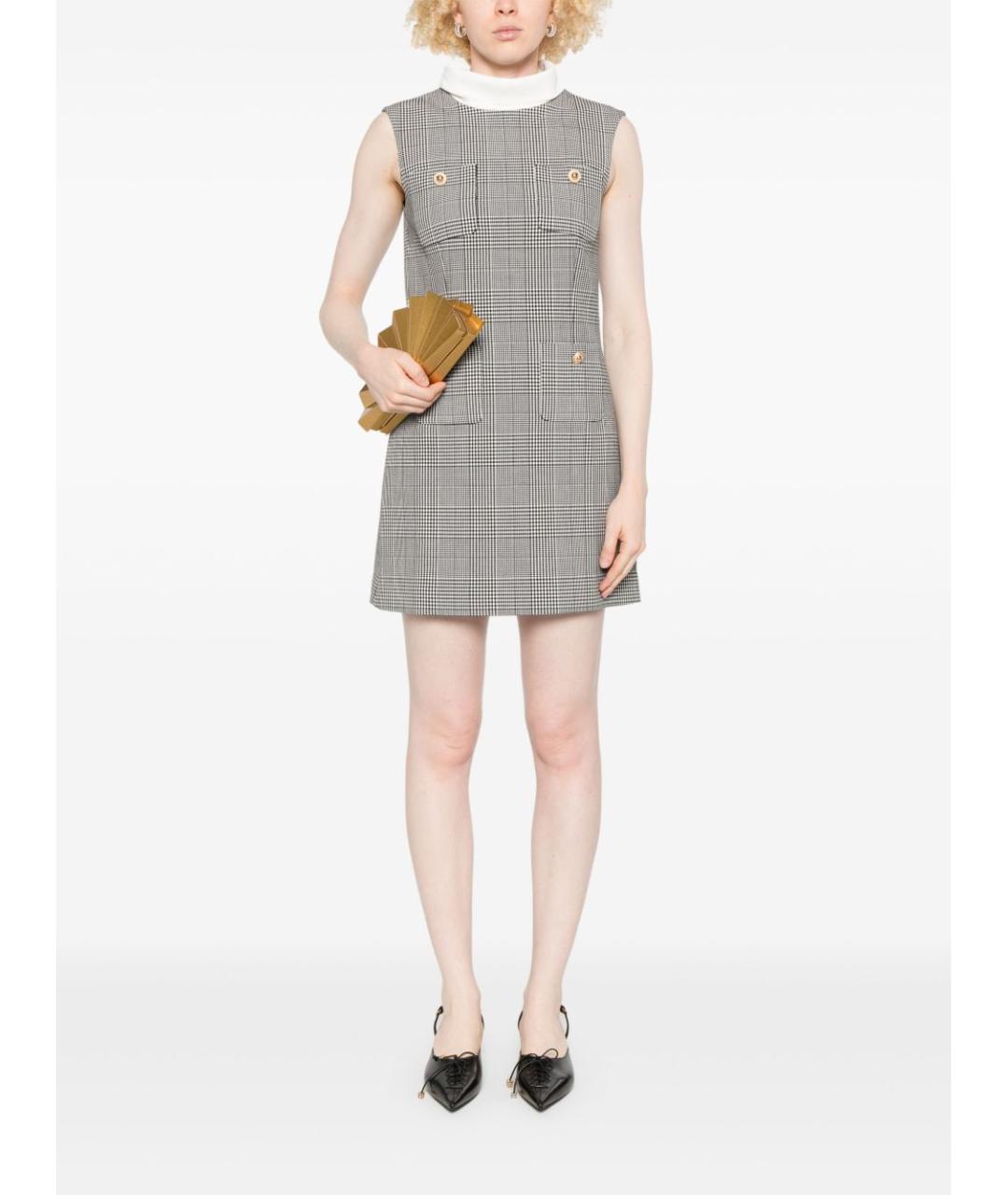 SELF-PORTRAIT Серое полиэстеровое повседневное платье, фото 2