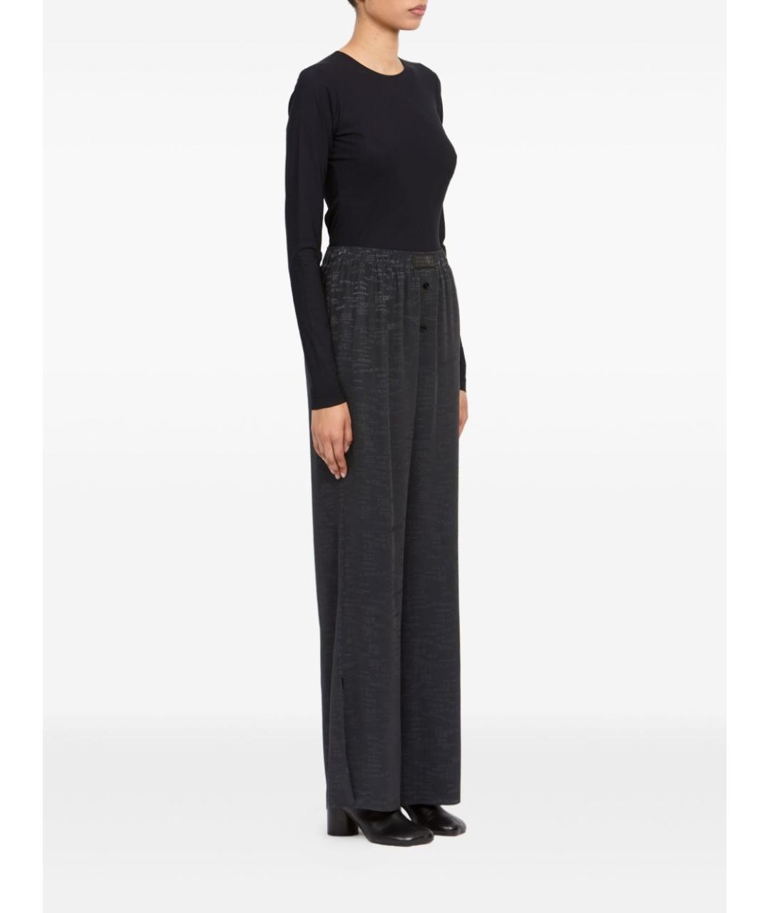MM6 MAISON MARGIELA Серые ацетатные прямые брюки, фото 3