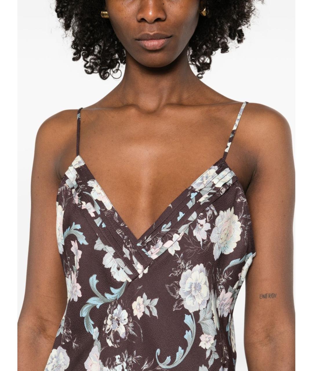 FORTE FORTE Коричневая вискозная майка, фото 4