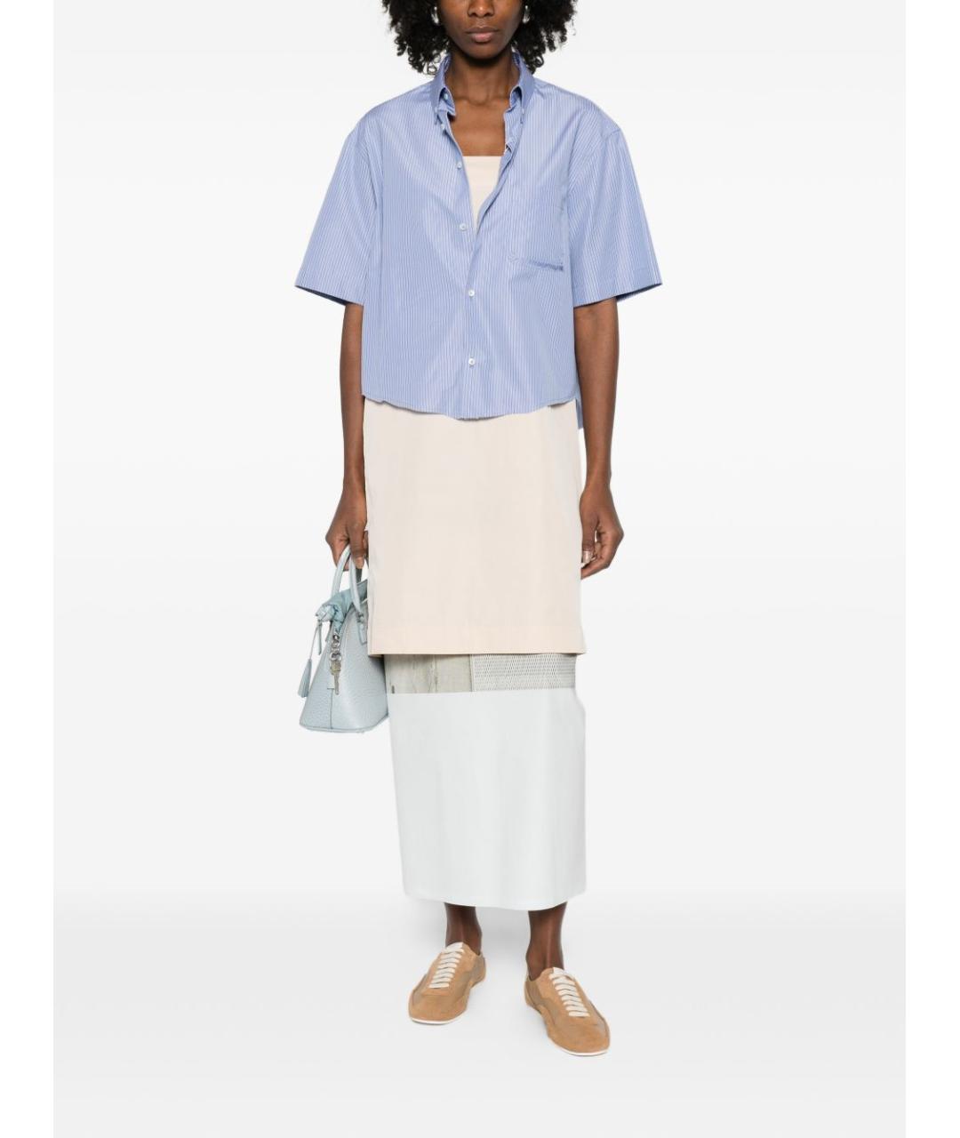 MAISON MARGIELA Голубая хлопковая рубашка, фото 3