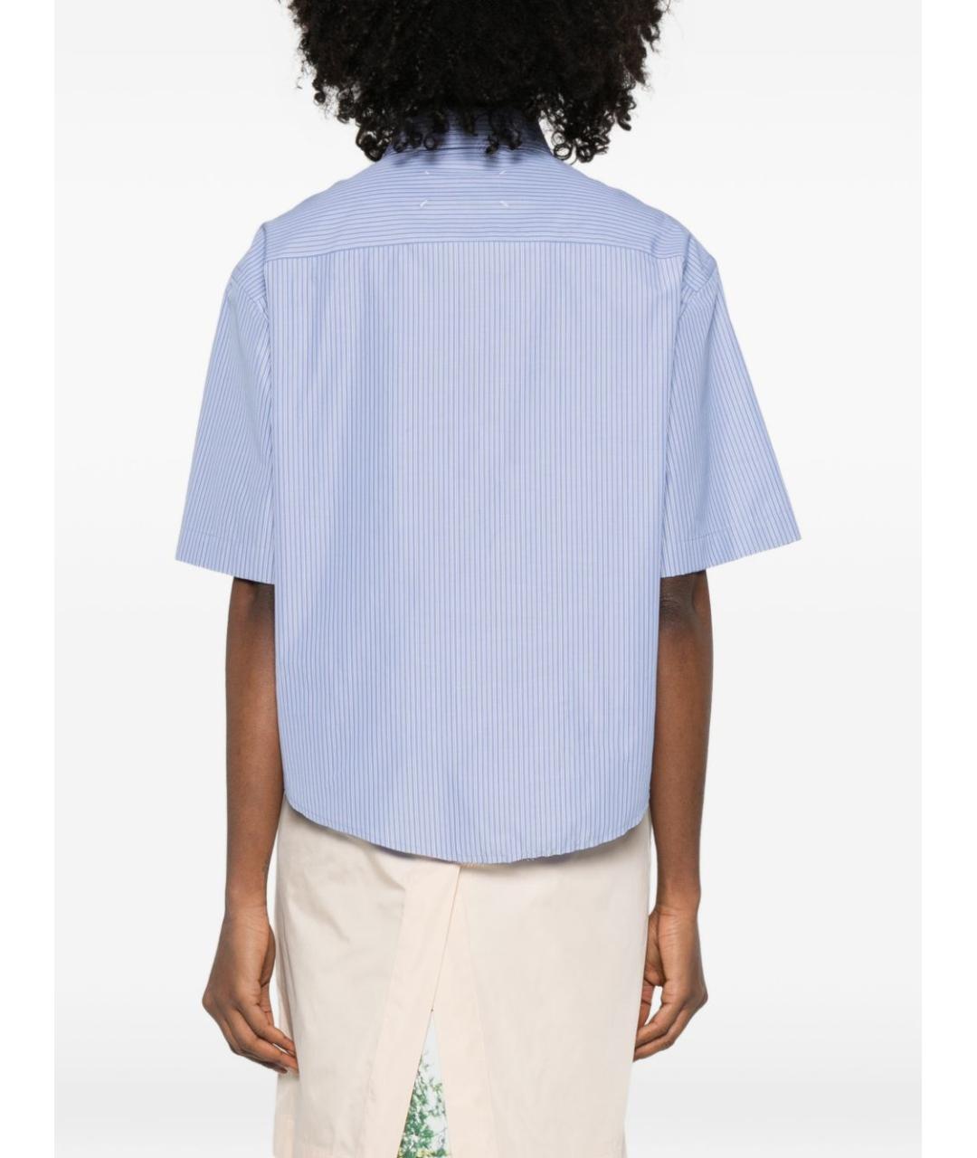 MAISON MARGIELA Голубая хлопковая рубашка, фото 4