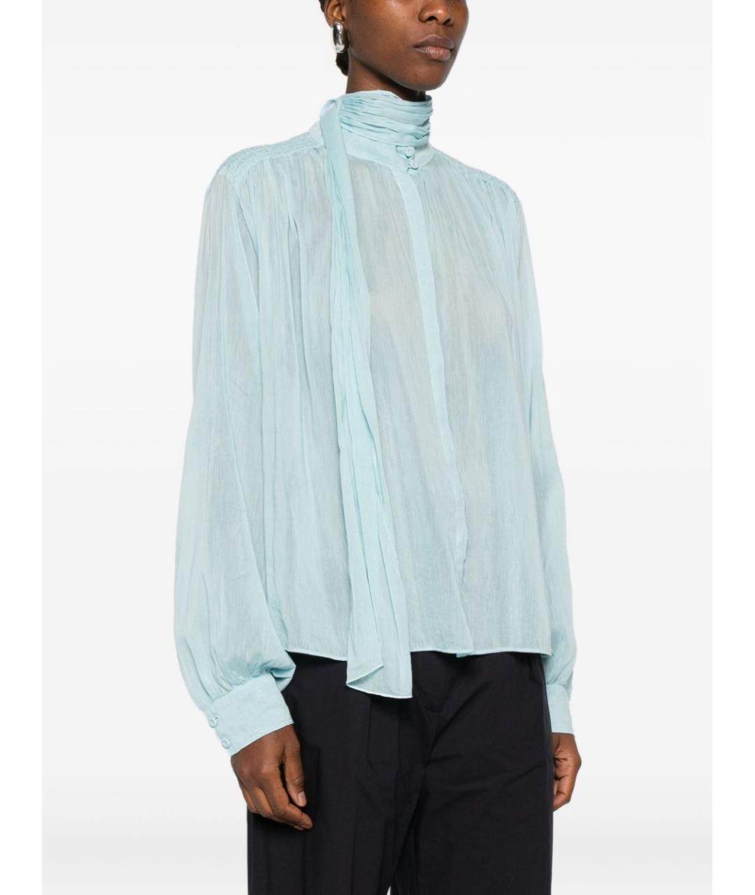 FORTE FORTE Голубая хлопковая рубашка, фото 3