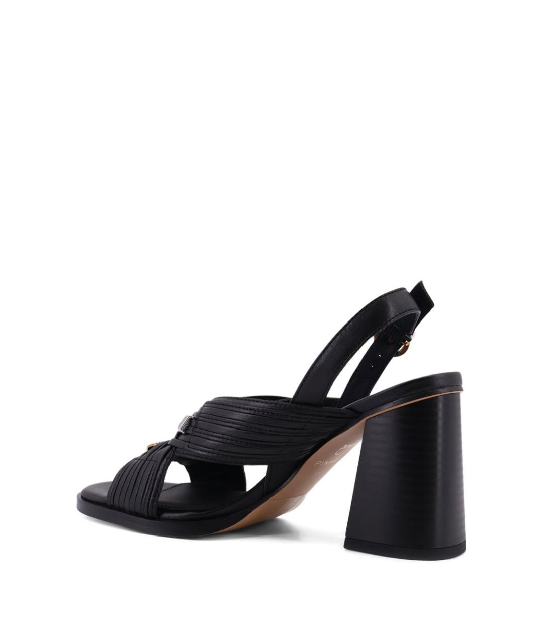 PINKO Черные кожаные босоножки, фото 2