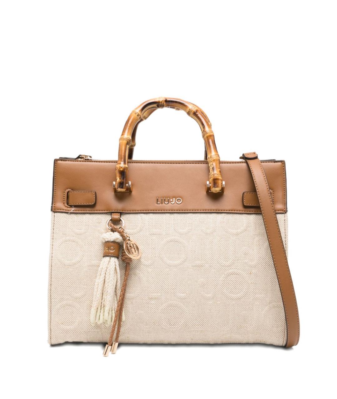 LIU JO Коричневая хлопковая сумка тоут, фото 1