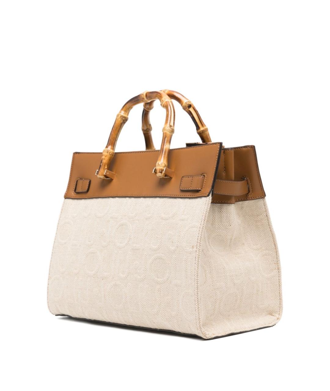 LIU JO Коричневая хлопковая сумка тоут, фото 3