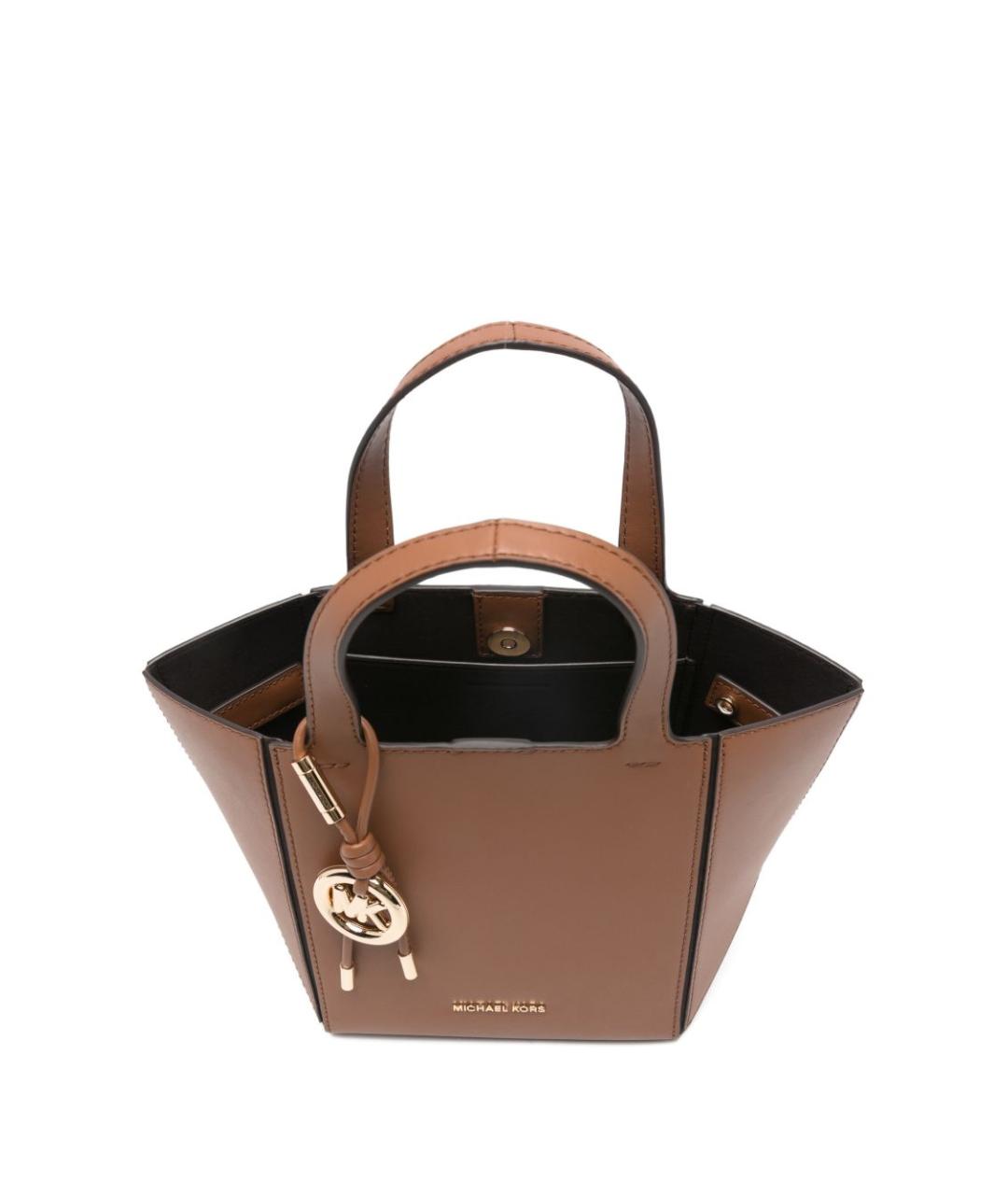 MICHAEL KORS Коричневая кожаная сумка тоут, фото 5