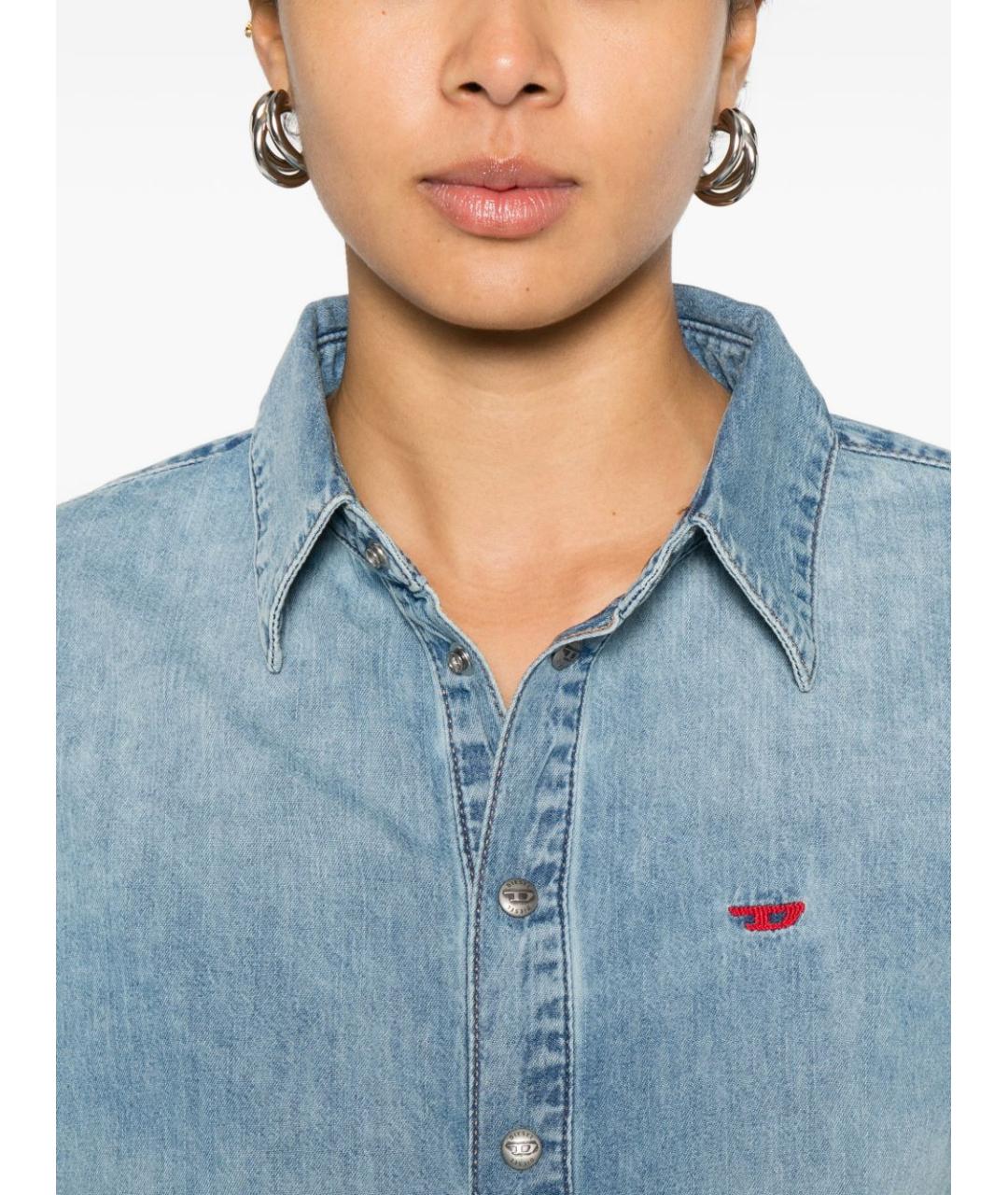DIESEL Голубая хлопковая рубашка, фото 2