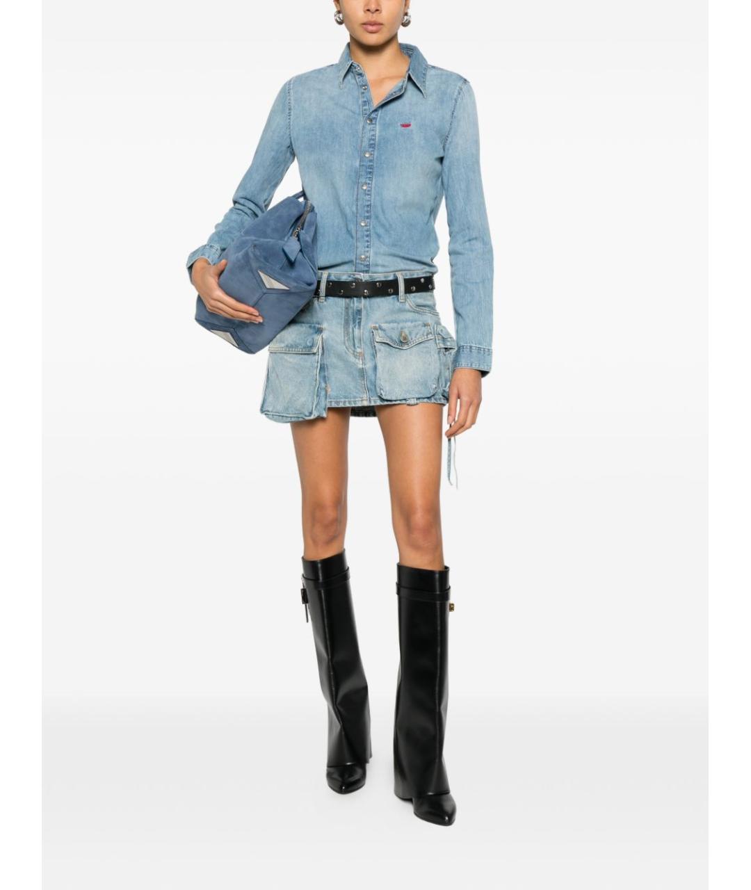 DIESEL Голубая хлопковая рубашка, фото 5