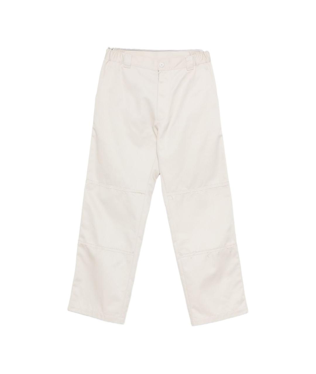 MM6 MAISON MARGIELA Бежевые полиэстеровые повседневные брюки, фото 1