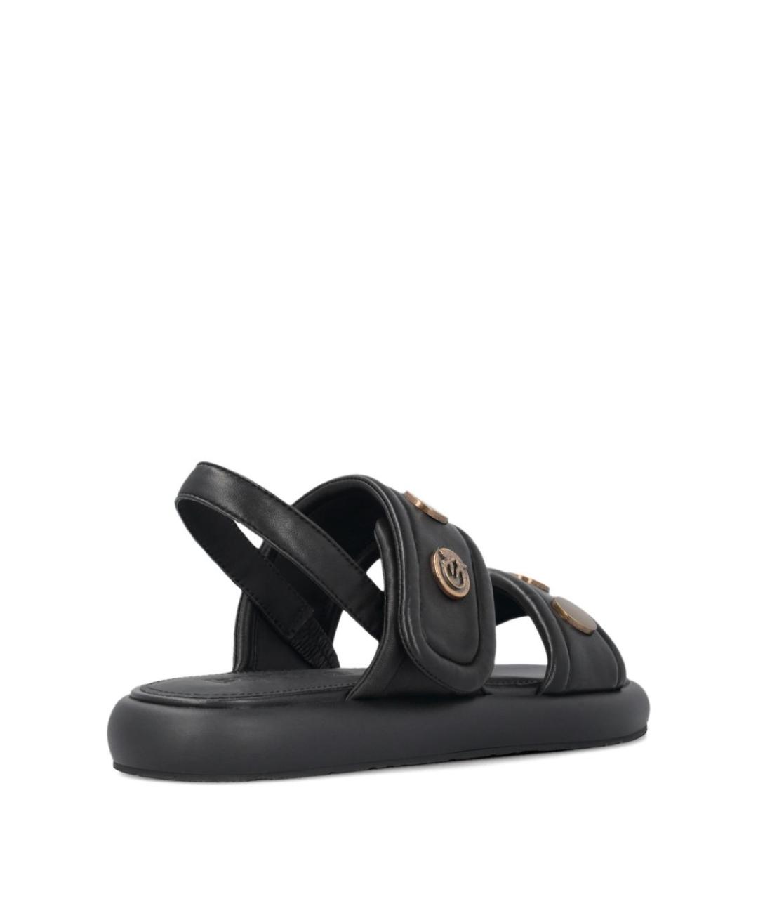 PINKO Черные кожаные босоножки, фото 3