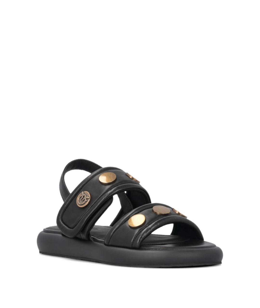 PINKO Черные кожаные босоножки, фото 5