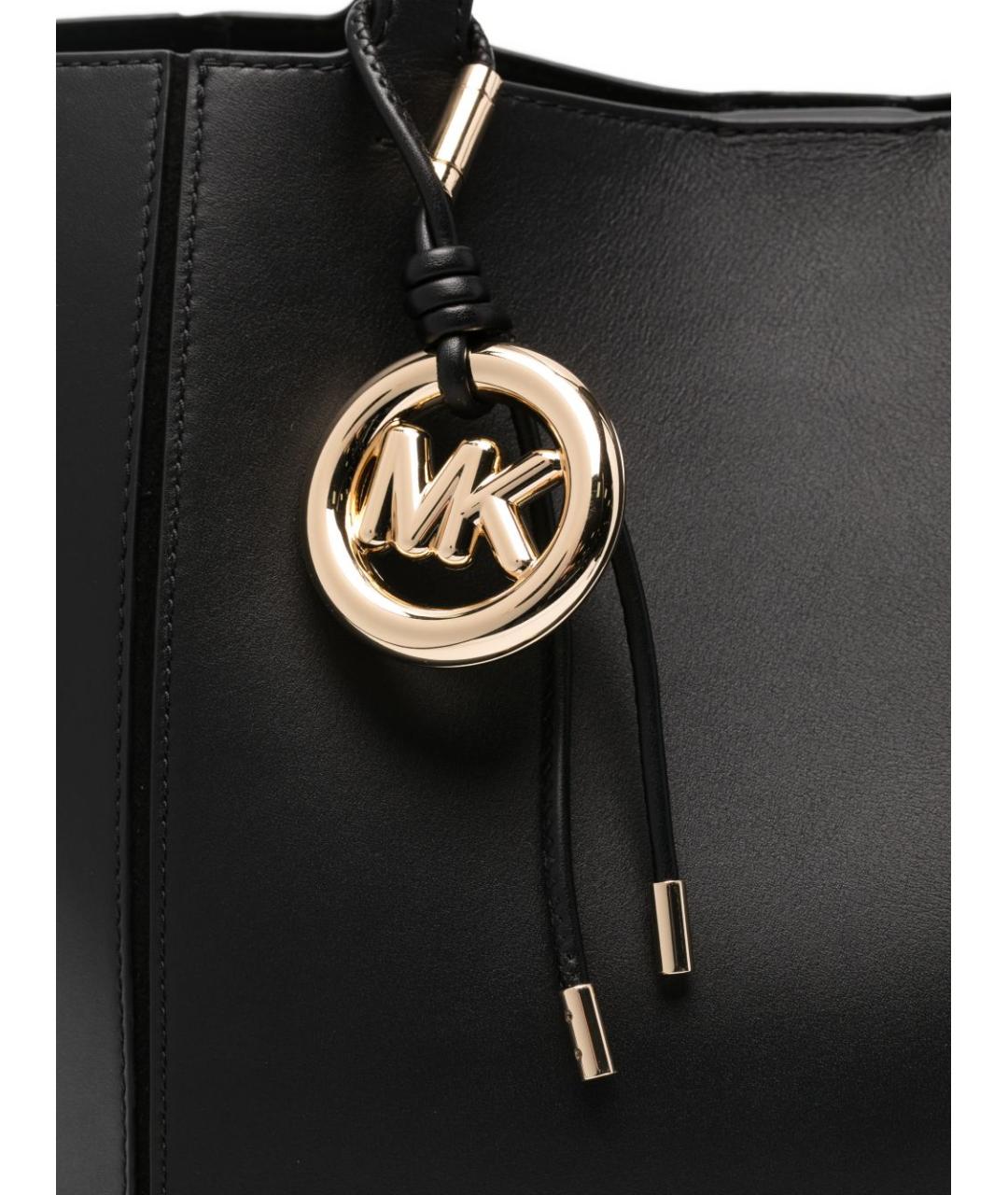 MICHAEL KORS Черная кожаная сумка тоут, фото 3