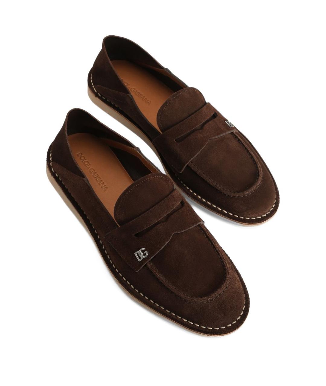 DOLCE&GABBANA Коричневые замшевые лоферы, фото 3
