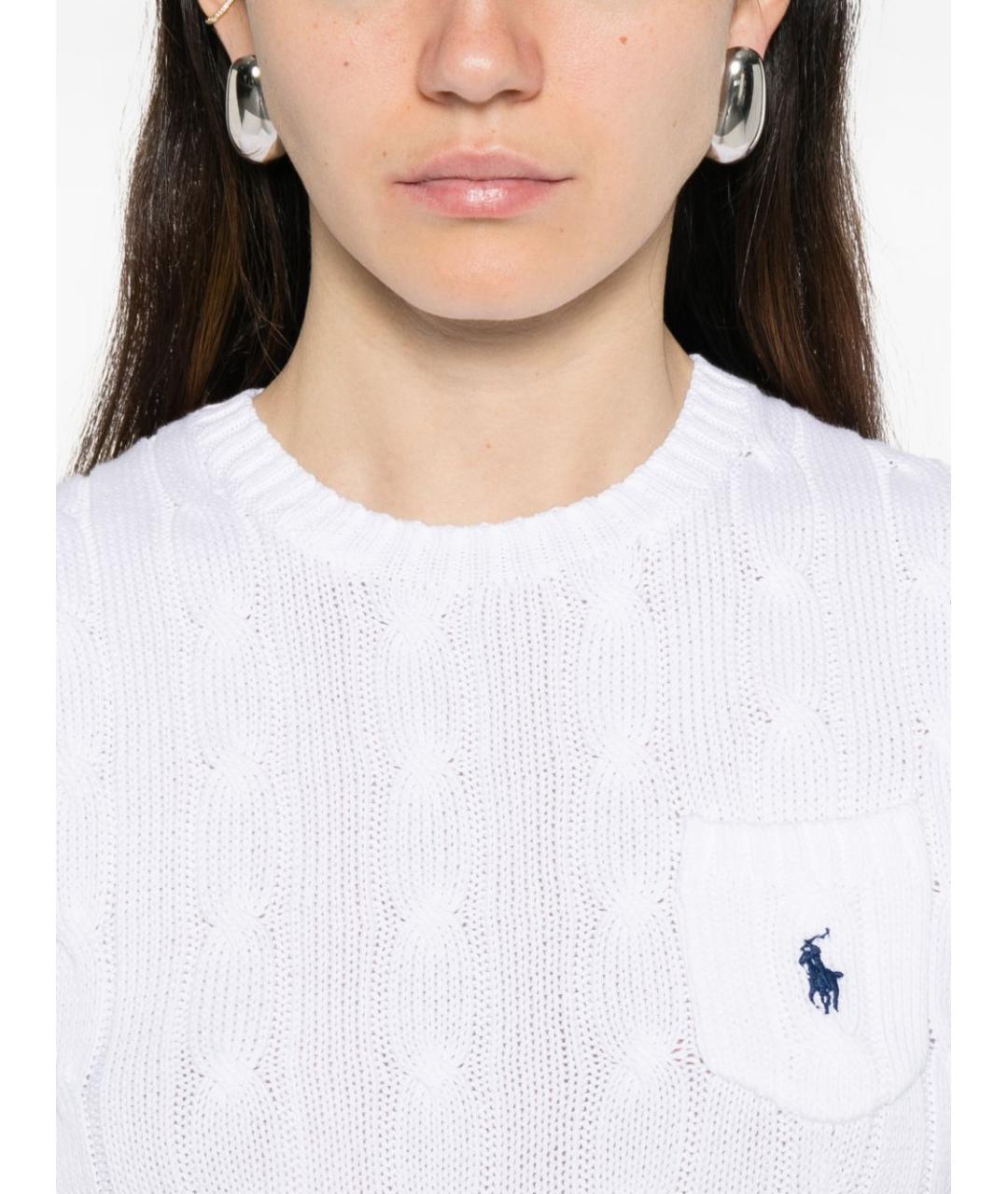 POLO RALPH LAUREN Белый хлопковый джемпер / свитер, фото 3