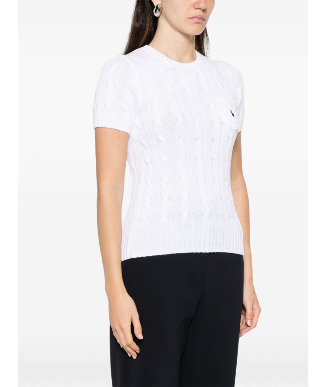 POLO RALPH LAUREN Белый хлопковый джемпер / свитер, фото 4