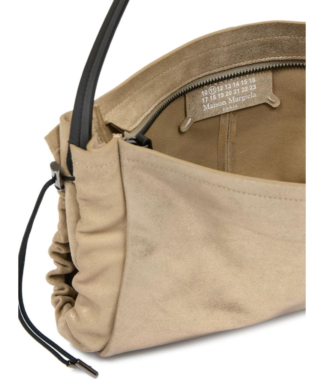 MAISON MARGIELA Золотая кожаная сумка через плечо, фото 5