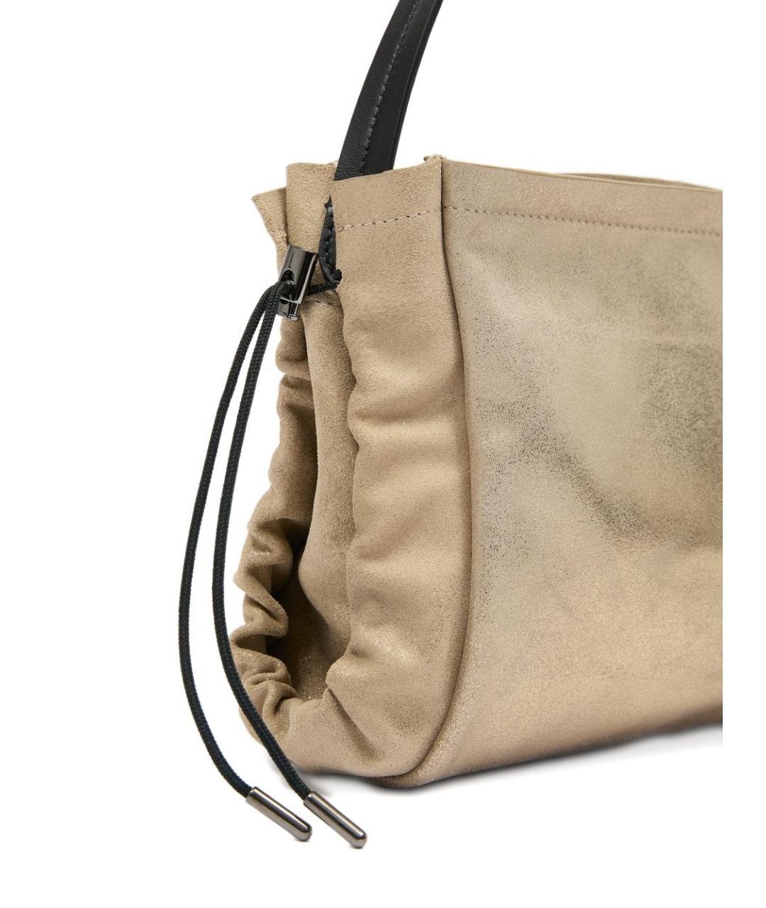 MAISON MARGIELA Золотая кожаная сумка через плечо, фото 4