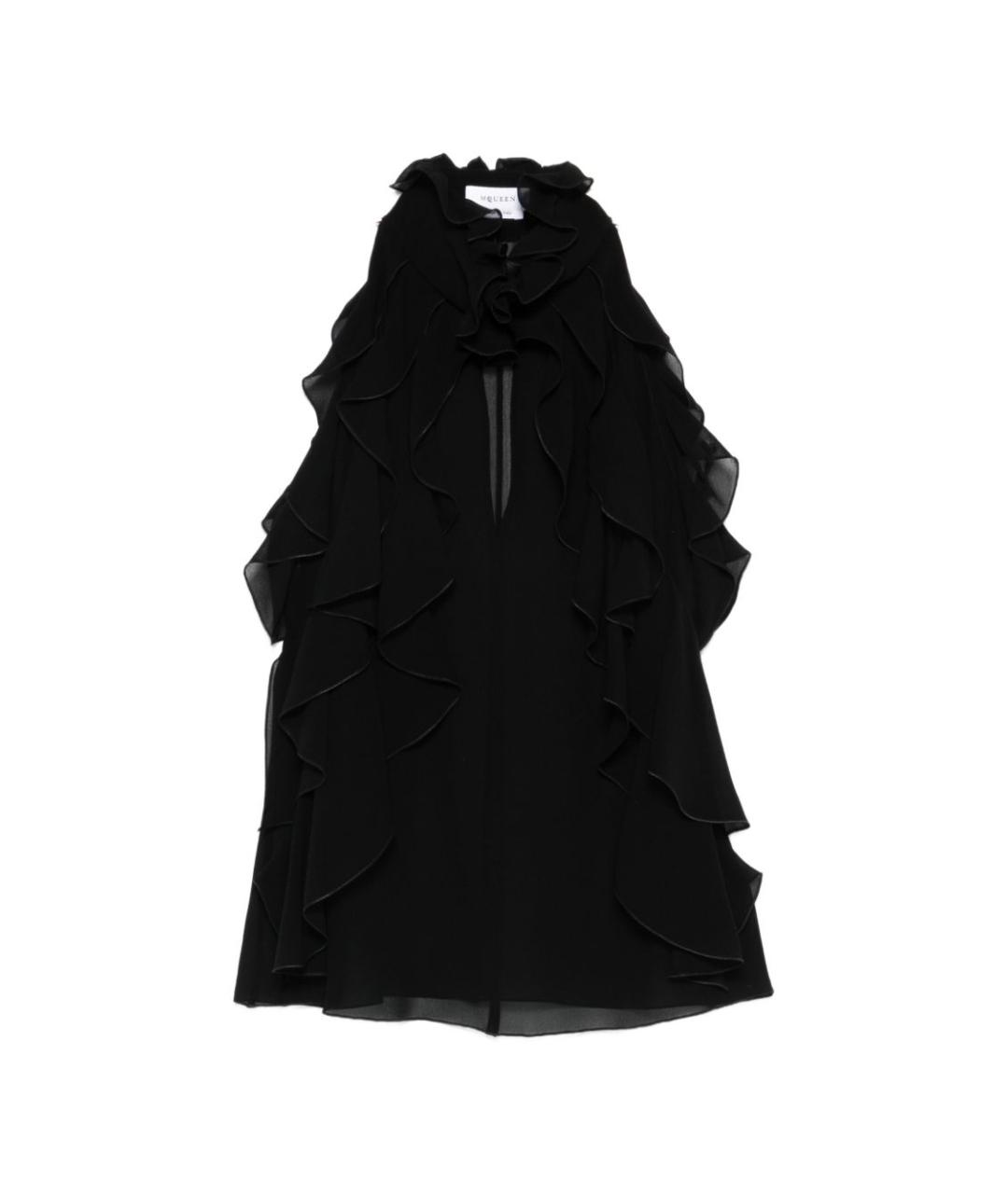 ALEXANDER MCQUEEN Черная шелковая майка, фото 1