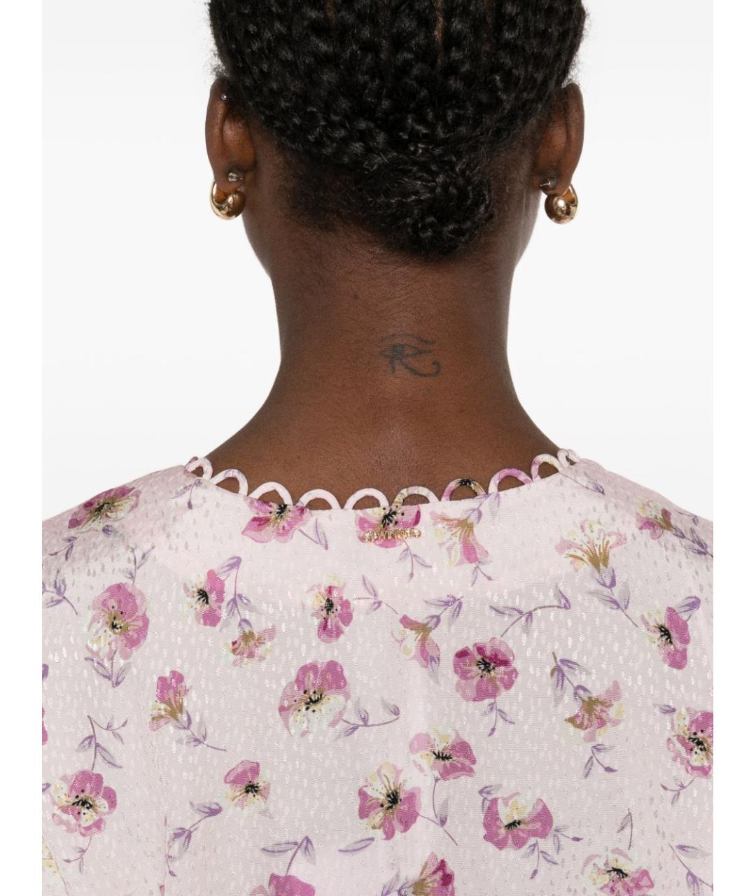 TWIN-SET Розовая вискозная рубашка, фото 5