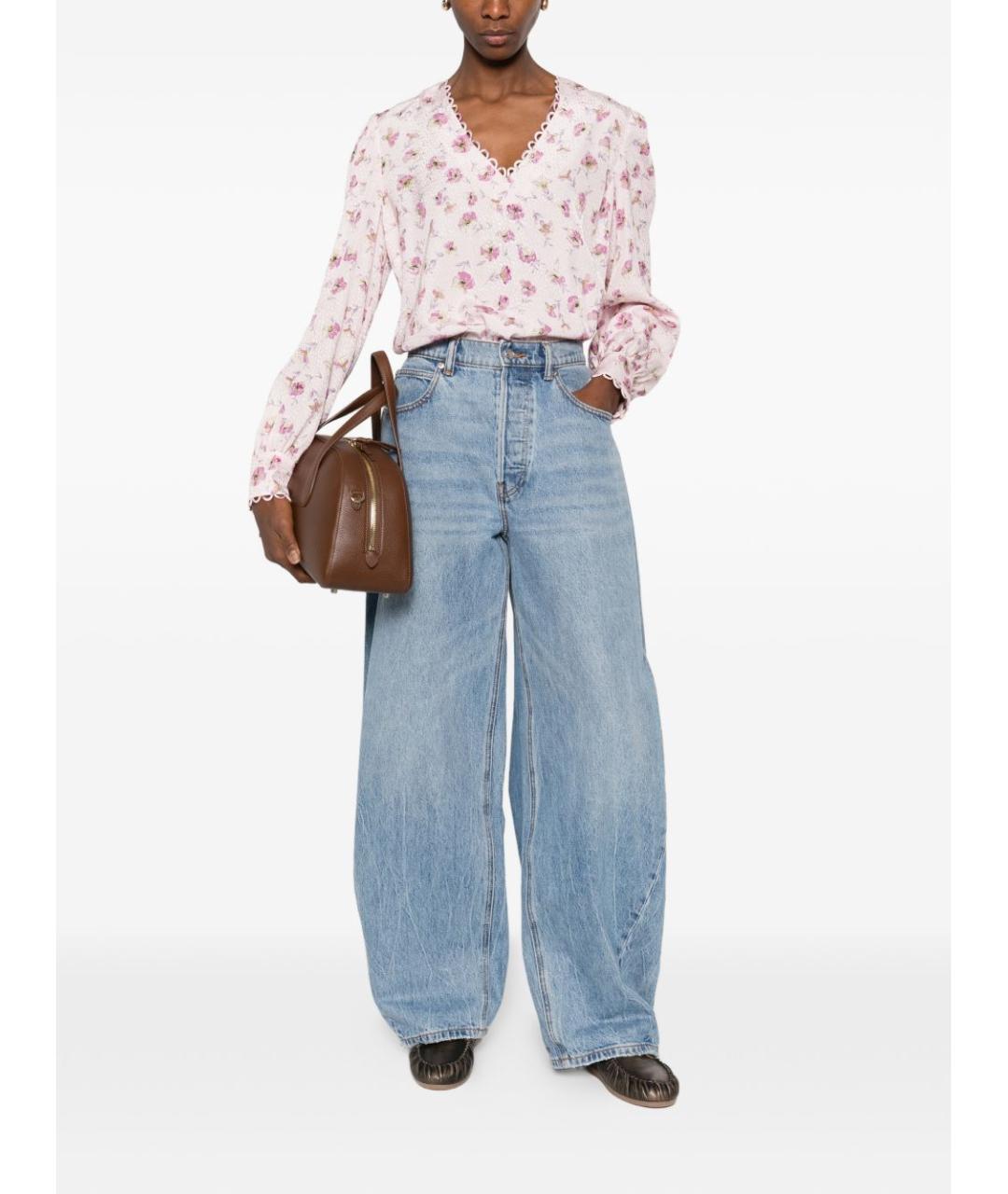 TWIN-SET Розовая вискозная рубашка, фото 4