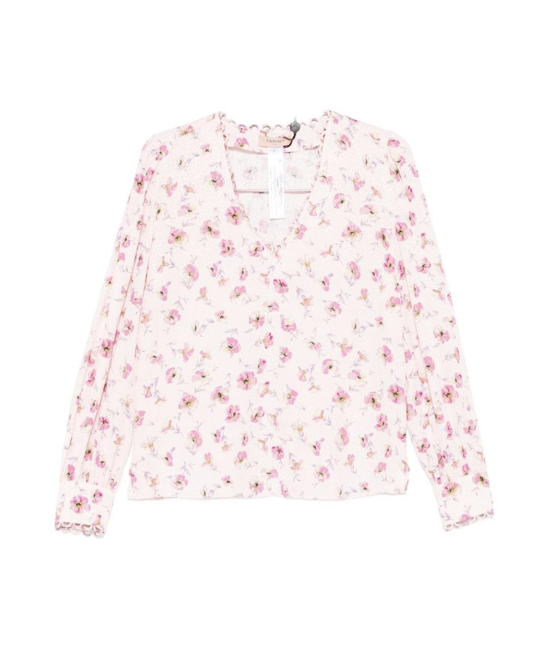 TWIN-SET Розовая вискозная рубашка, фото 1