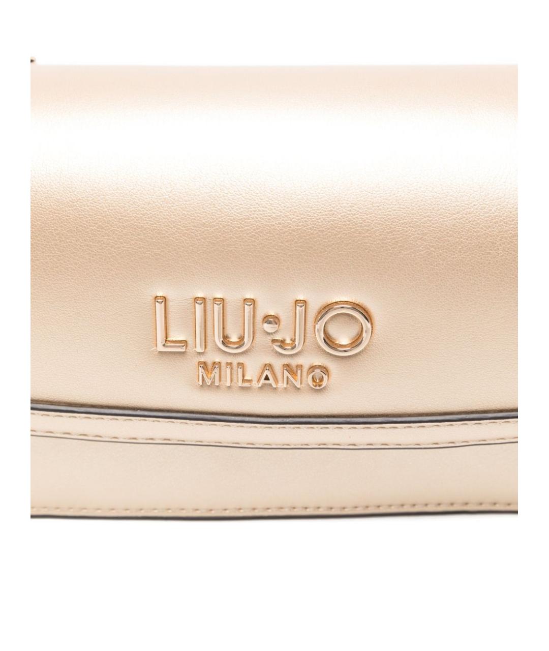 LIU JO Золотая сумка через плечо из искусственной кожи, фото 3