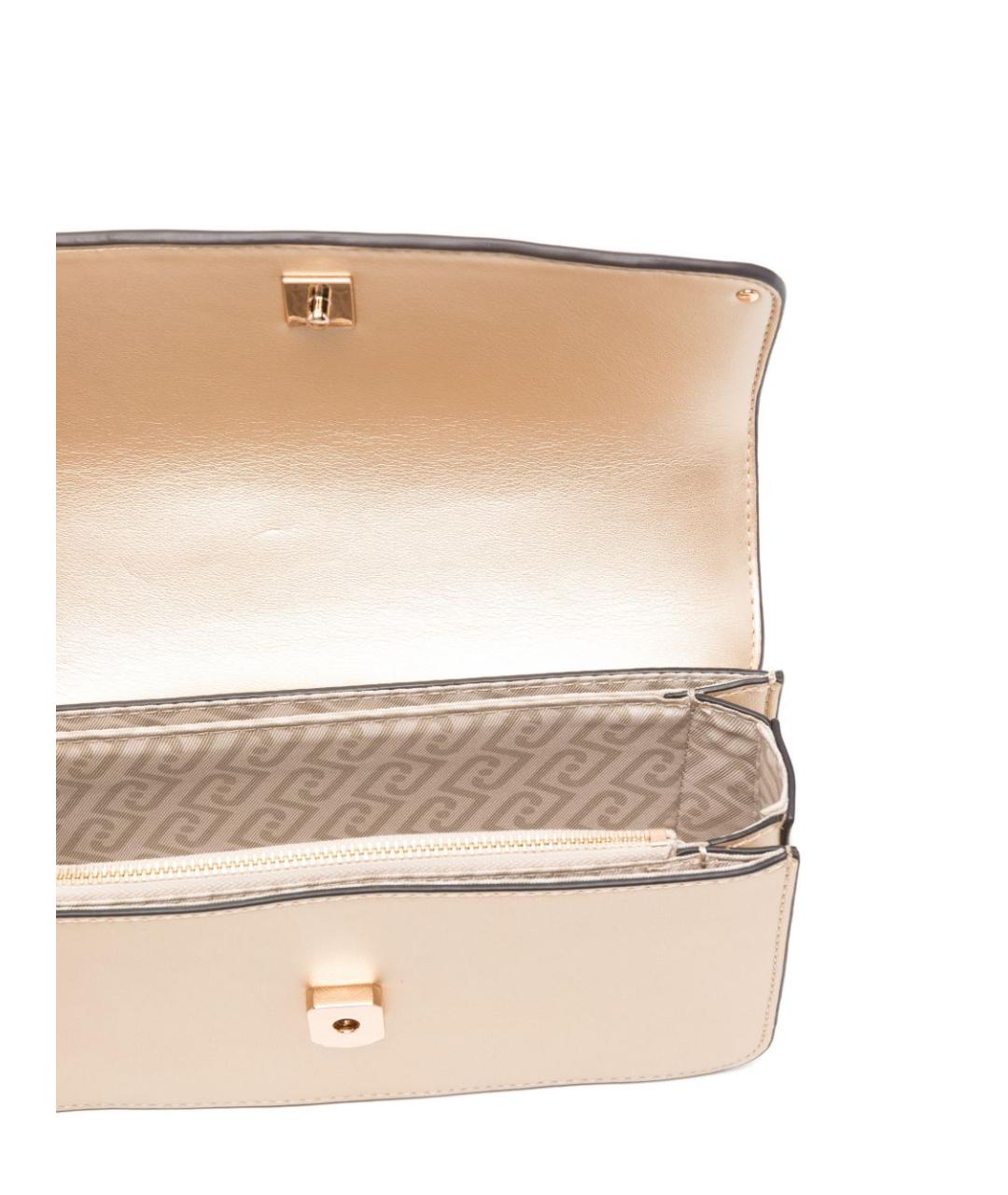 LIU JO Золотая сумка через плечо из искусственной кожи, фото 4