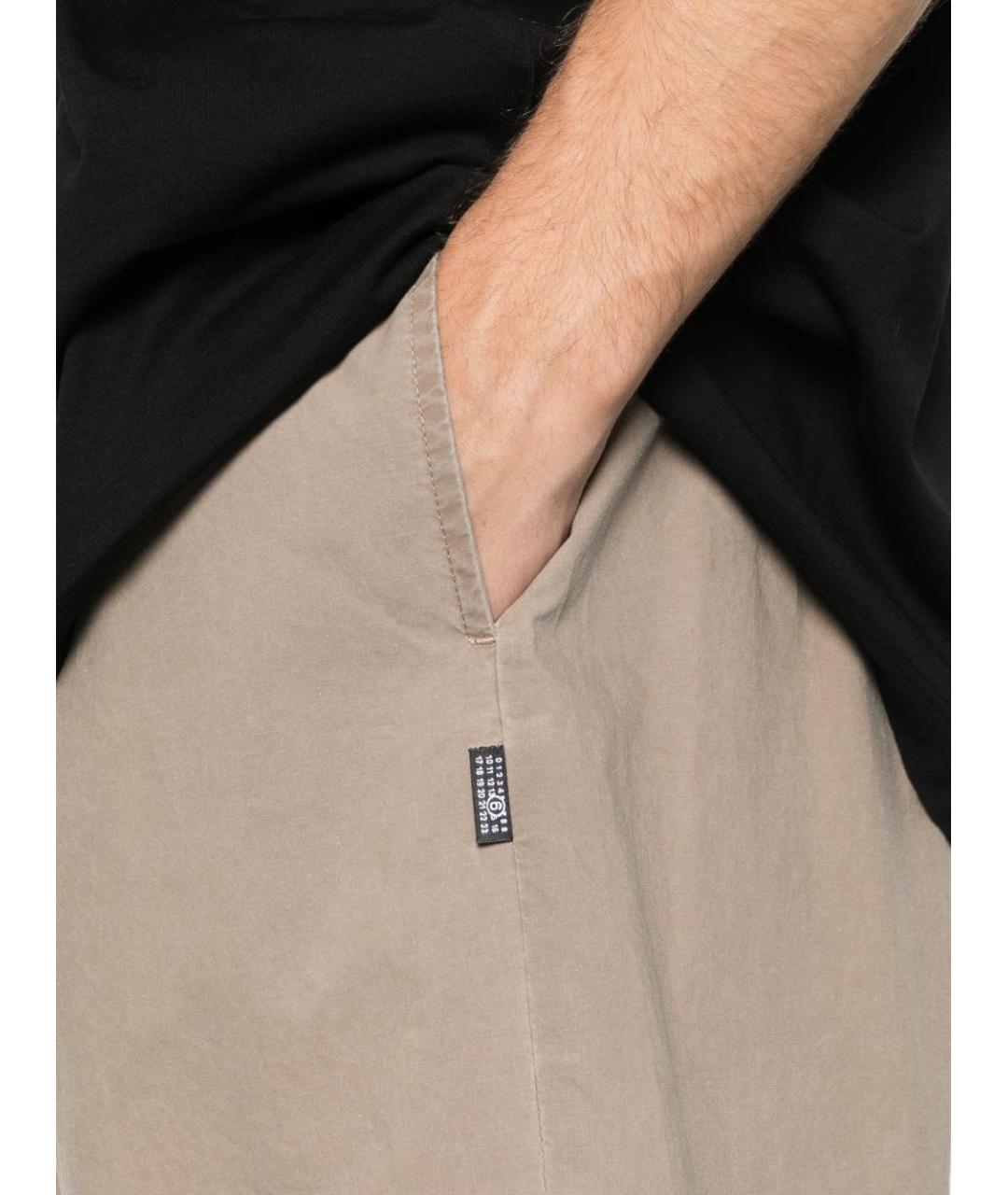 MM6 MAISON MARGIELA Бежевые хлопковые шорты, фото 4