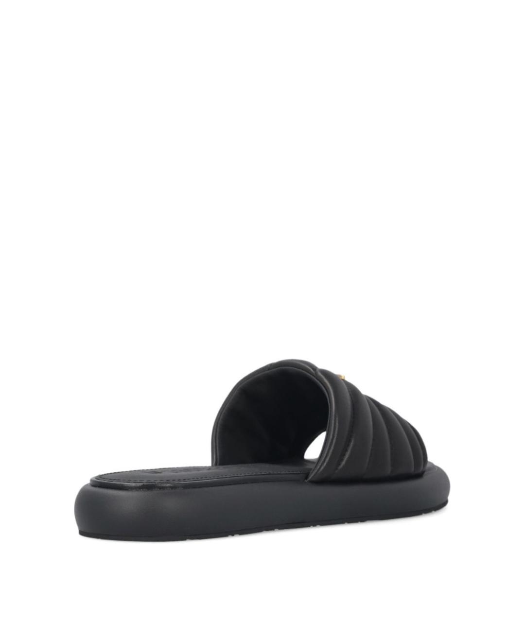 PINKO Черные кожаные шлепанцы, фото 2