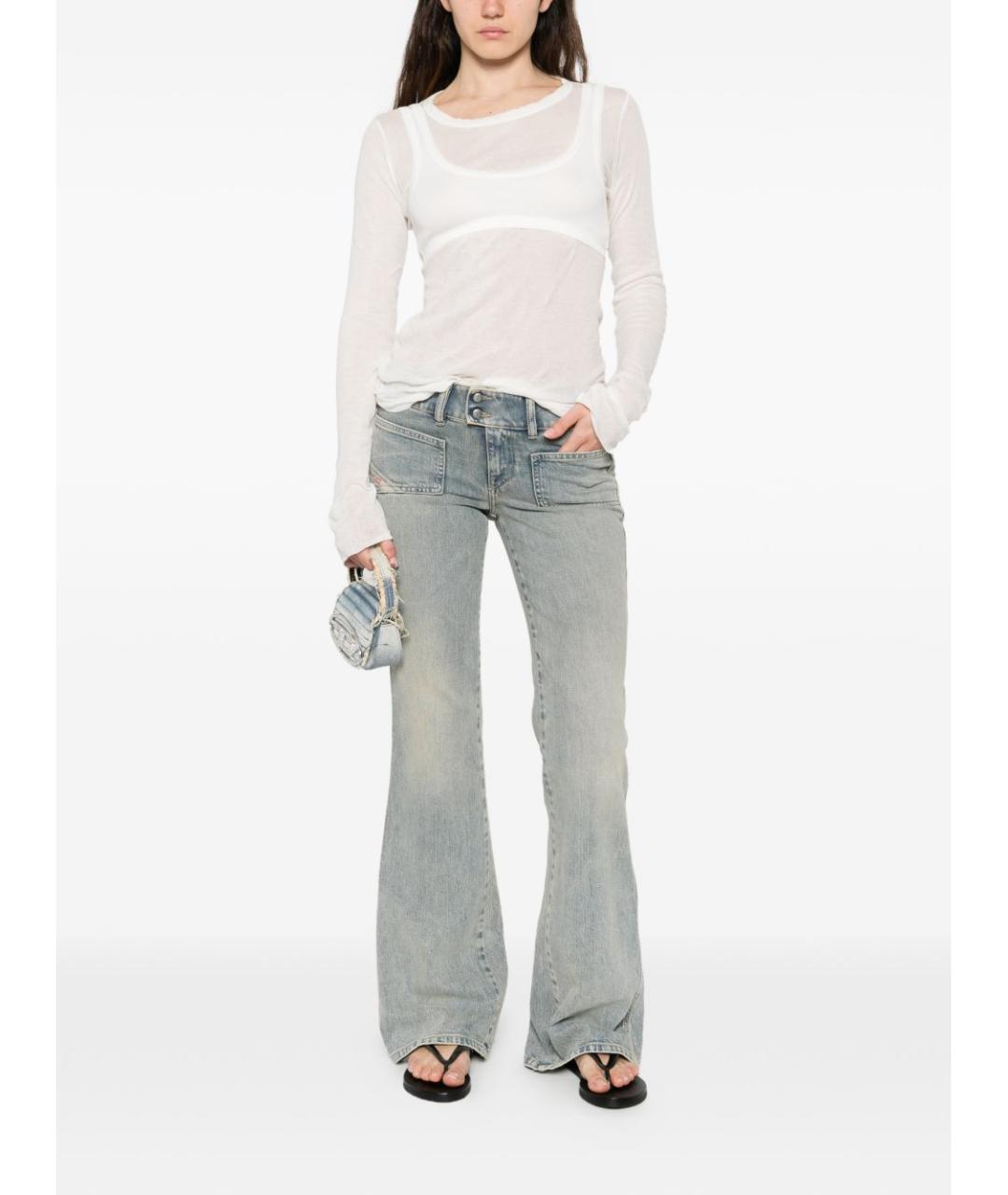 DIESEL Синие хлопковые джинсы клеш, фото 5