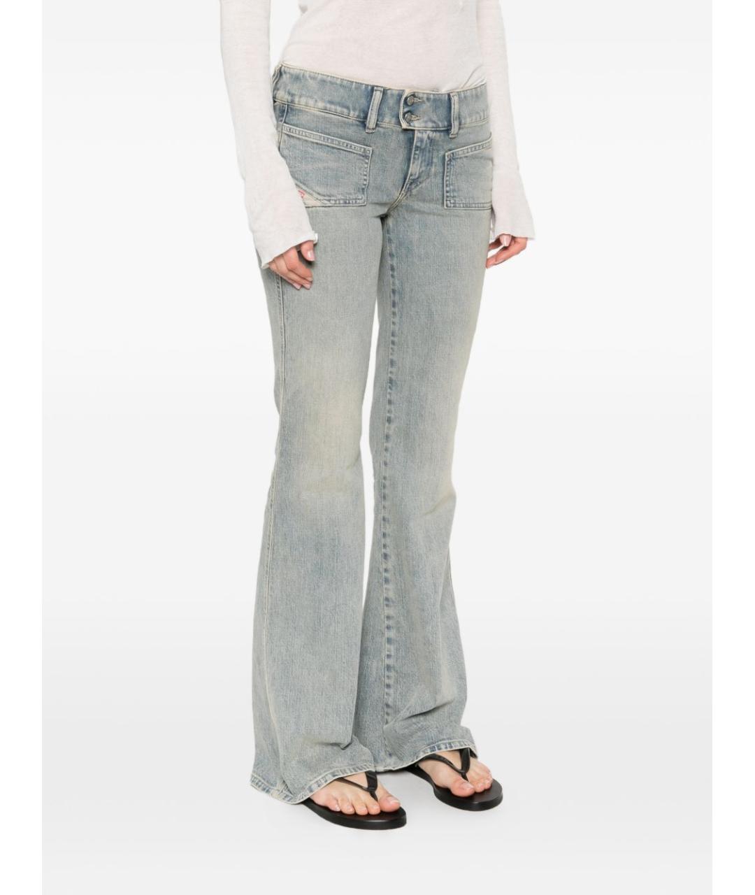 DIESEL Синие хлопковые джинсы клеш, фото 3