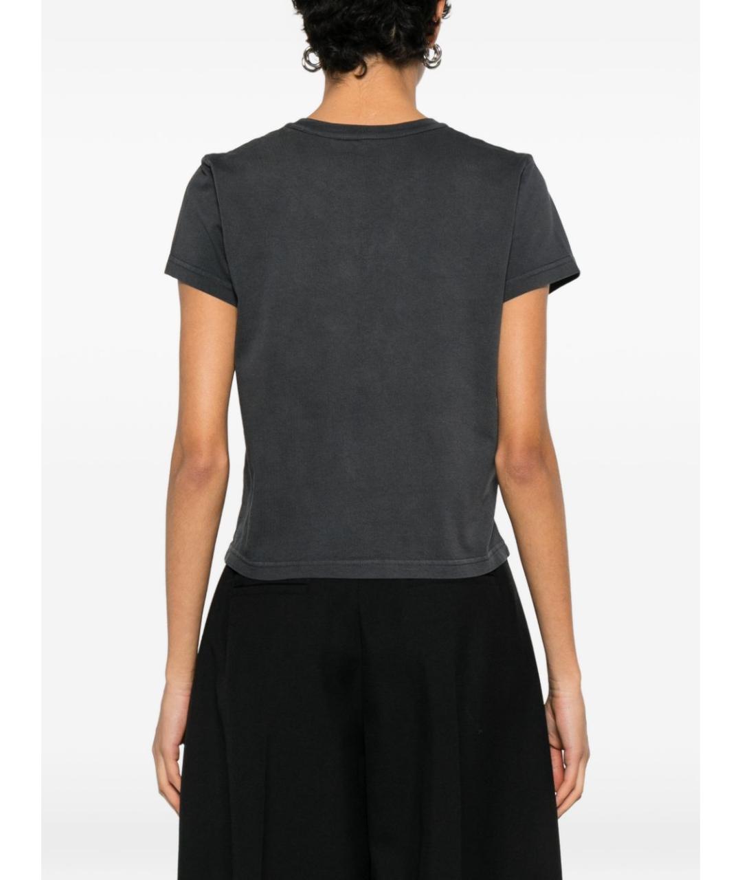 ALEXANDER WANG Черная хлопковая футболка, фото 5