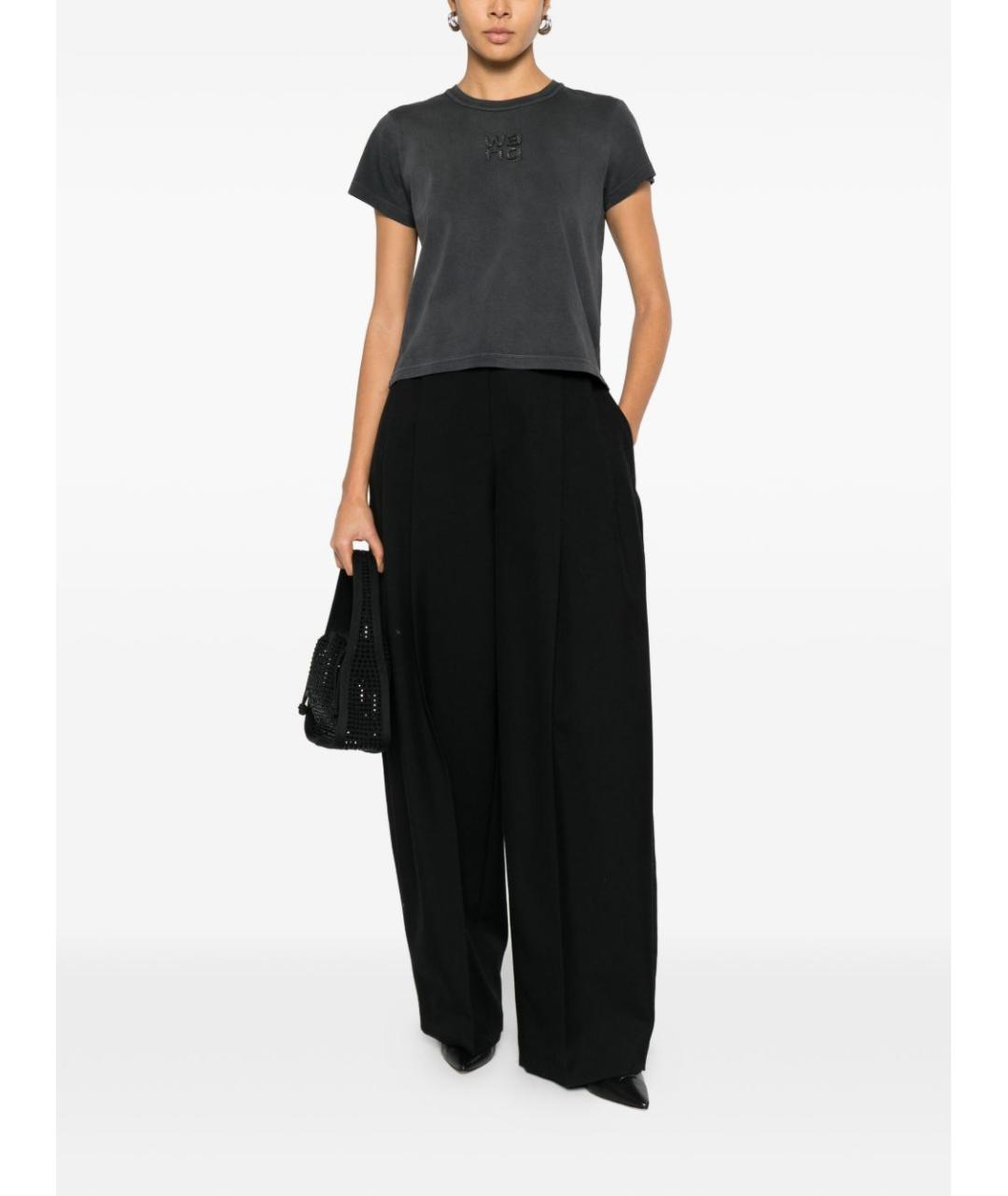 ALEXANDER WANG Черная хлопковая футболка, фото 2