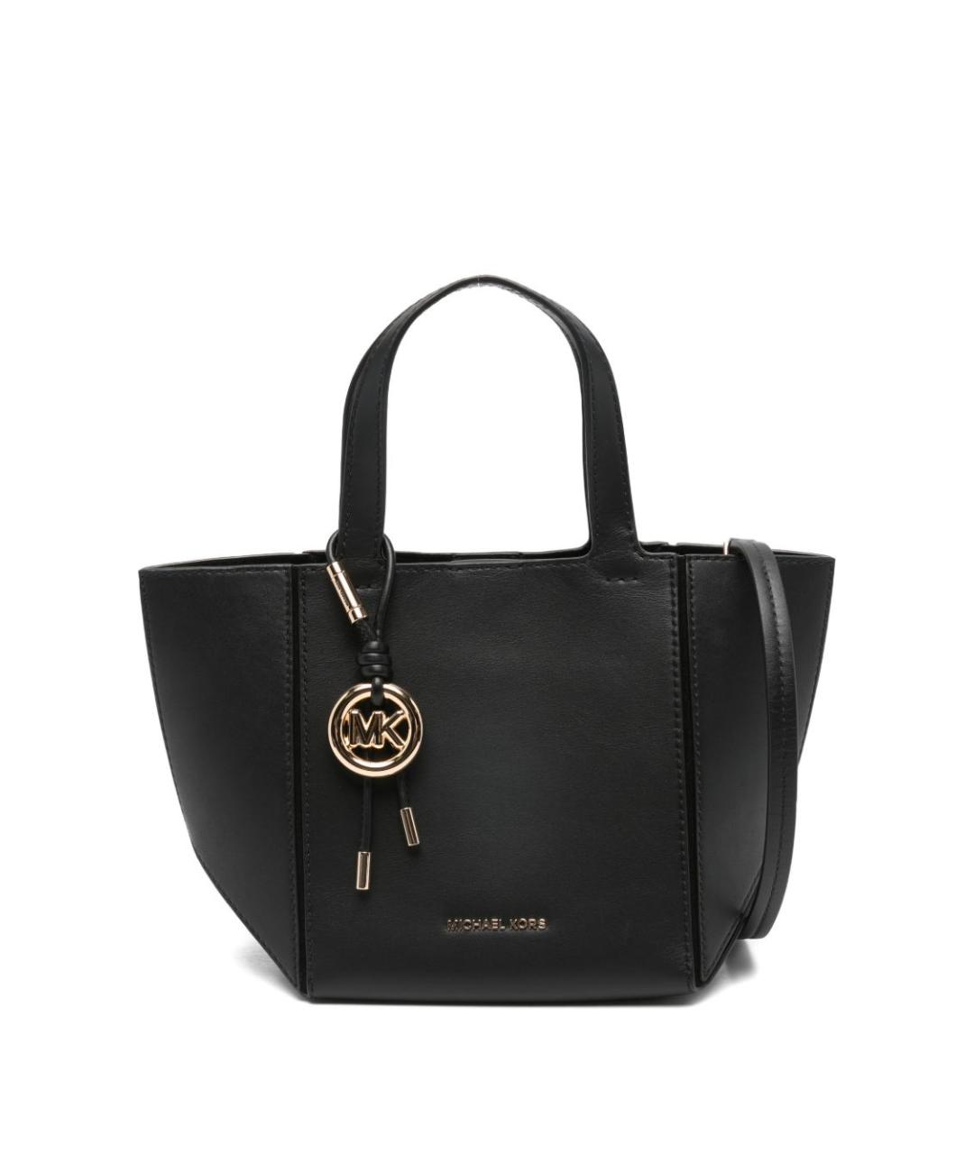 MICHAEL KORS Черная кожаная сумка тоут, фото 1